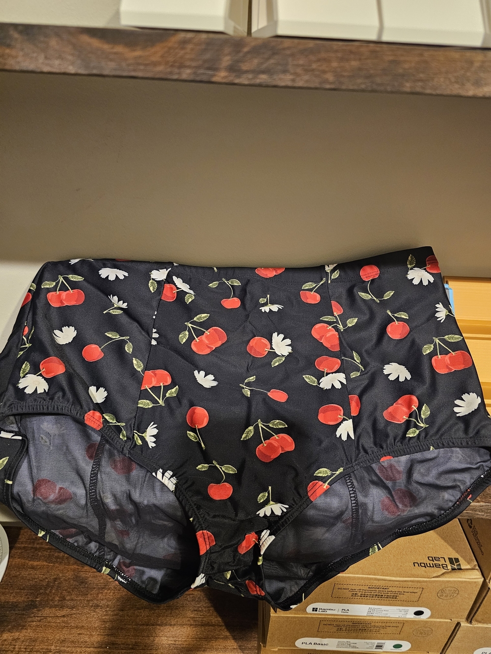 torrid Black High-Waist Shorts with Red Cherry & White Daisy Print